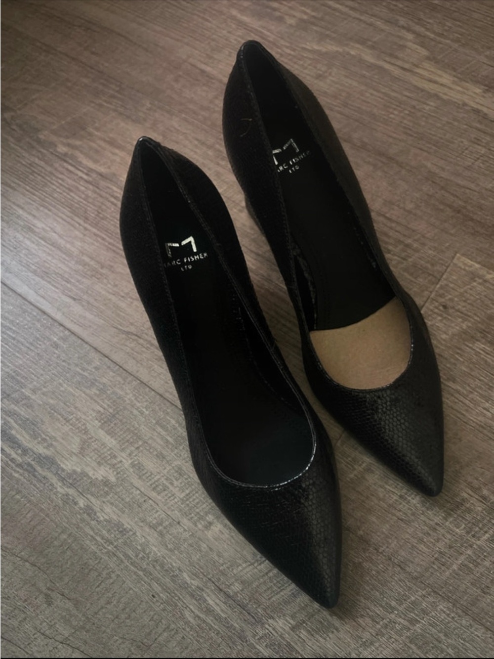 Marc Fisher Black Pointed-Toe Stiletto Pumps